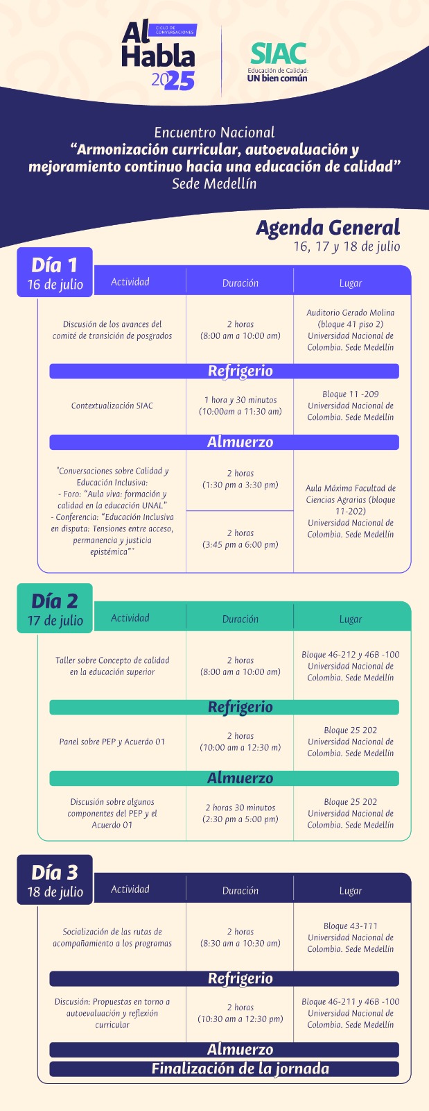 SIAC VRA VRG Agenda